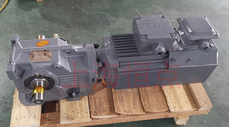 K37系列減速機輸入配變頻電機，輸出雙軸A+B 實物照片