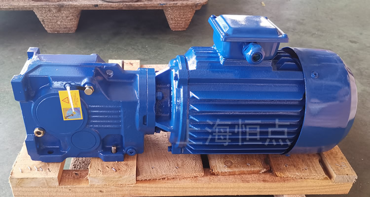 K37系列減速機，單軸輸出，配普通圓殼藍色電機