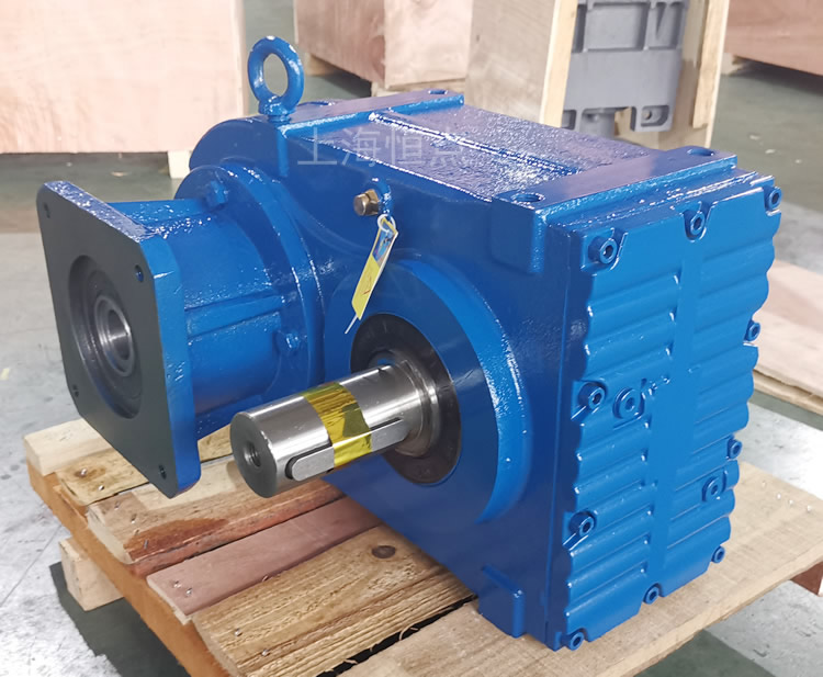 F77減速機 輸出雙軸A+B 輸入配伺服方法蘭端蓋 藍色實物照片 - 上海恒點