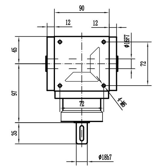 HDA09系列換向器：HDA09-2：1-E外形安裝尺寸圖3